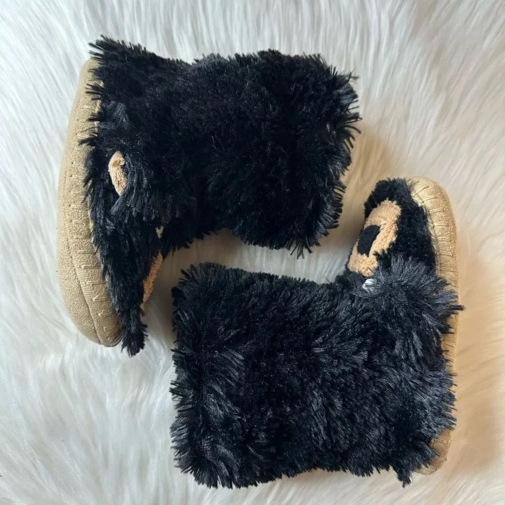 Hatley Brown Bear Slouch Slippers Size Large (11-12)